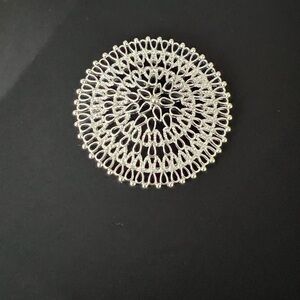 Sarah Coventry Silver Filigree Round Brooch
